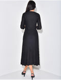 Robe longue texturée à boutons officiers