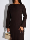Robe longue et près du corps à fausses poches
