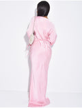 Robe très longue en satin premium à nouer