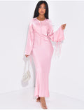 Robe très longue en satin premium à nouer