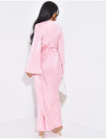 Robe très longue en satin premium à nouer