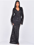 Robe longue à sequins