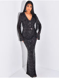Robe longue à sequins