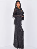 Robe longue à sequins