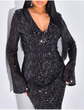 Robe longue à sequins