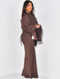 Robe longue ample à cintrer à la taille