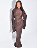 Robe longue ample à cintrer à la taille