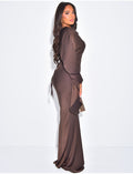 Robe longue ample à cintrer à la taille
