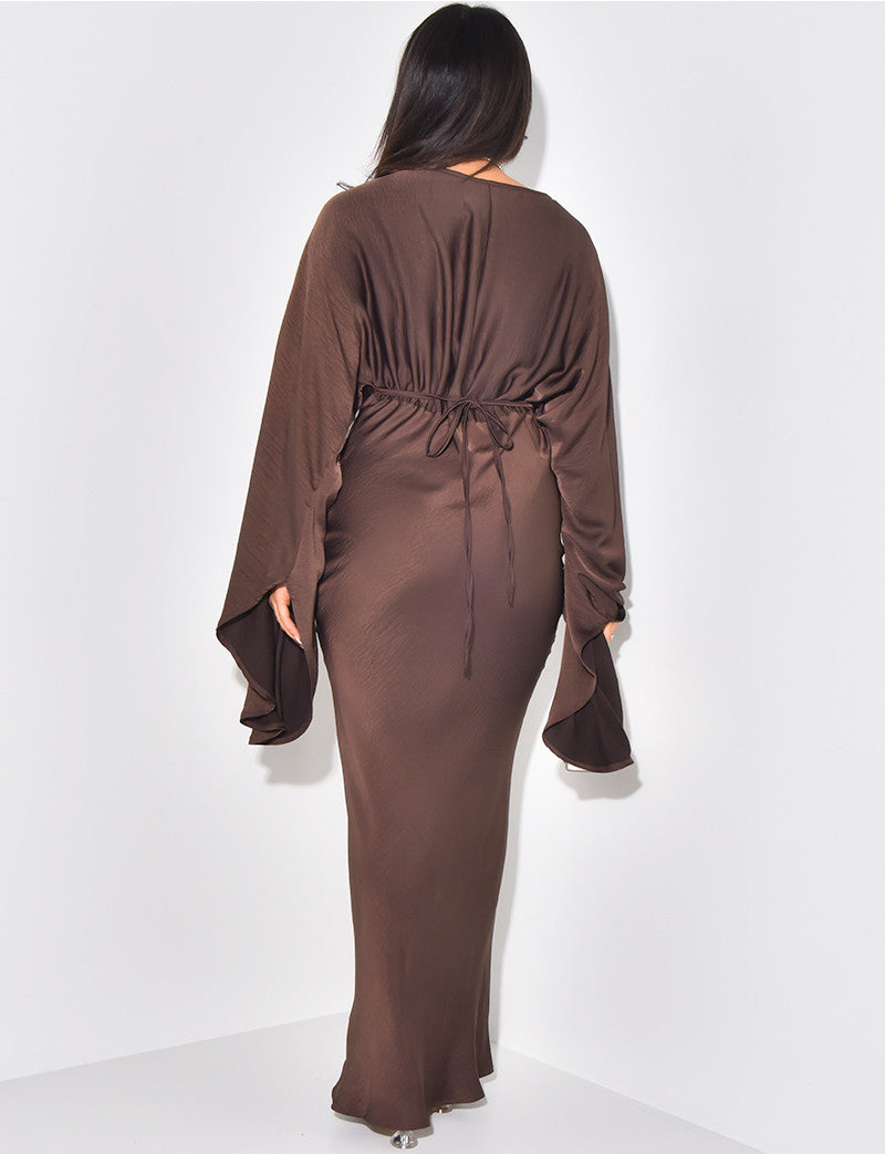 Robe longue ample à cintrer à la taille