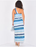 Robe longue à encolure asymétrique en crochet