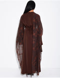 Robe longue à nouer avec châle brodé