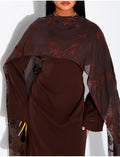 Robe longue à nouer avec châle brodé