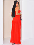 Robe longue bustier à voile sur le bas