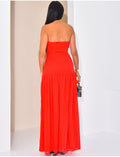 Robe longue bustier à voile sur le bas