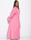 Robe chemise longue cintrée et évasée