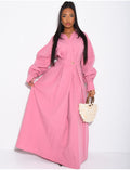 Robe chemise longue cintrée et évasée