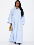 Robe oversize en coton col chemise