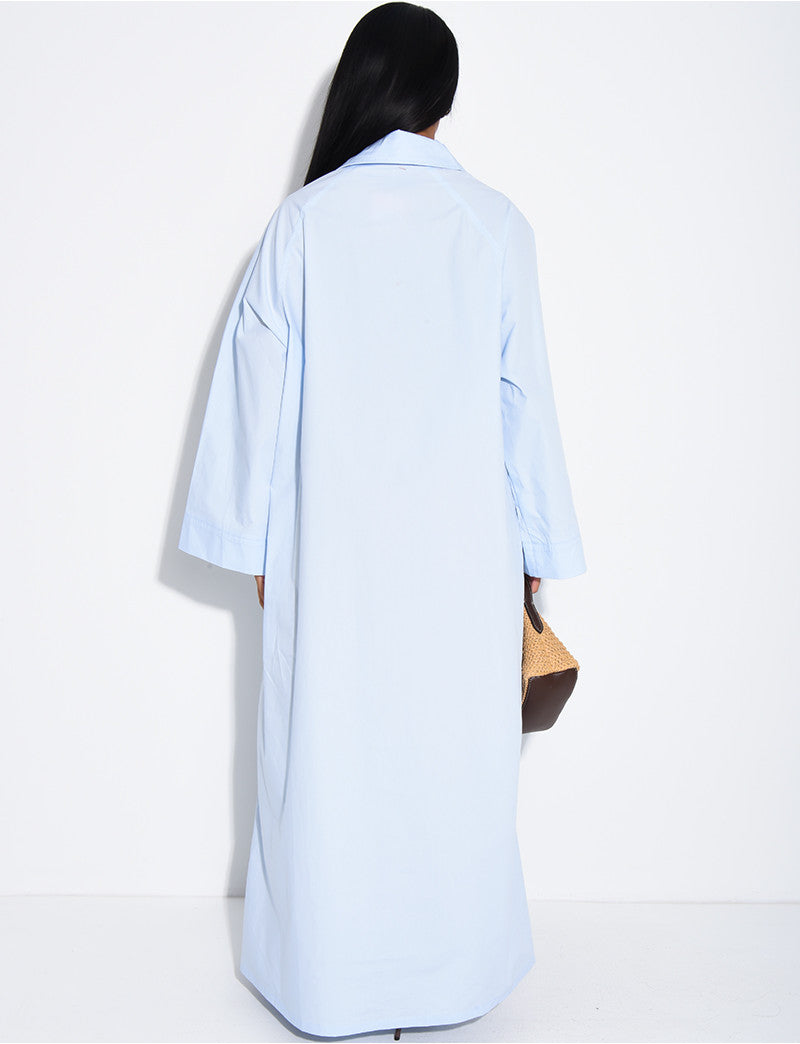 Robe oversize en coton col chemise