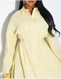 Robe chemise longue à ceinture à la taille