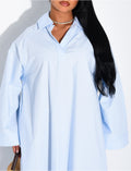 Robe oversize en coton col chemise