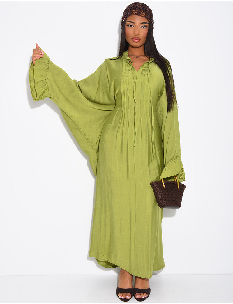 Robe longue papillon effet froncé