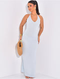 Robe de plage dos nu en crochet scintillante