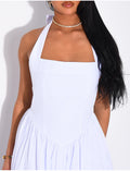 Robe longue évasée dos nu