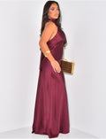 Robe longue dos nu en satin