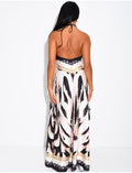 Robe longue dos nu imprimé chaîne