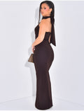 Robe longue & drapée dos nu à fente
