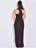 Robe longue & drapée dos nu à fente