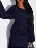 Robe longue en jeans à nouer dans le dos