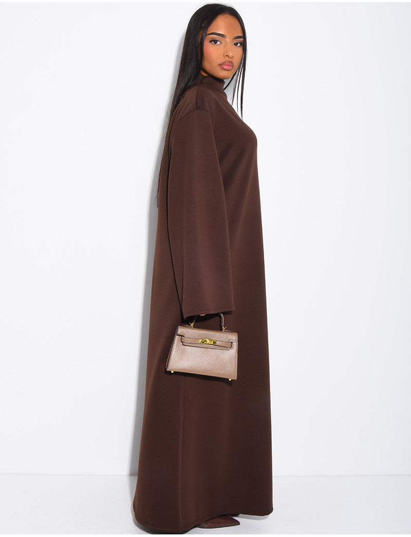 Robe sweat longue et oversize col montant