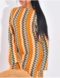 Robe longue en crochet multicolore