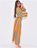 Robe longue en crochet multicolore