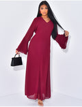 Robe longue en voile doublé à nouer dans le dos