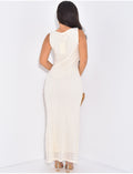 Robe longue sans manche en dentelle doublée