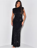 Robe premium en sequins sans manche dos nu