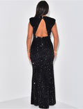 Robe premium en sequins sans manche dos nu