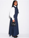 Robe longue sans manche évasée à nouer au col