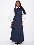 Robe longue sans manche évasée à nouer au col