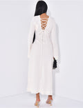 Robe longue texturée à lacets dans le dos