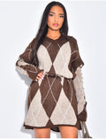 Robe pull en laine à motifs jacquard