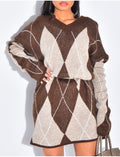 Robe pull en laine à motifs jacquard