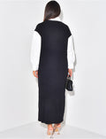 Robe pull longue à doublure effet chemise