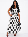 Robe sans manche à pois et ceinture assortie