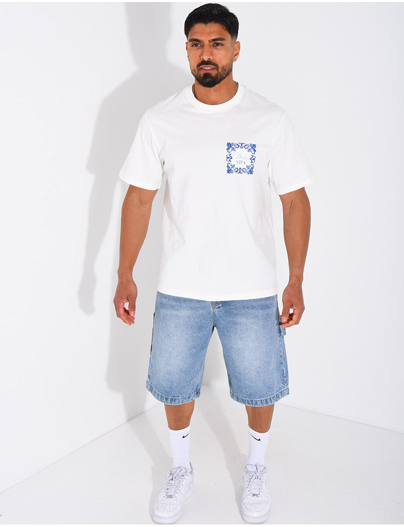 Short en jeans à lanière