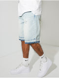 Short en jeans destroy & délavé