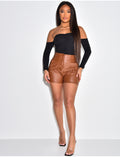 Short en simili à pinces