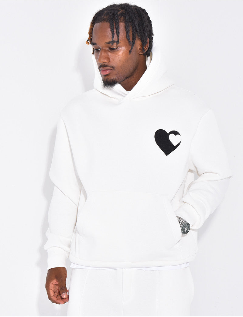 Sweat à capuche avec coeurs
